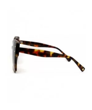 Womens Trendy Inset Lens Butterfly Horn Plastic Sunglasses - Tortoise Brown - CG196R5WDE5 $11.13 Butterfly