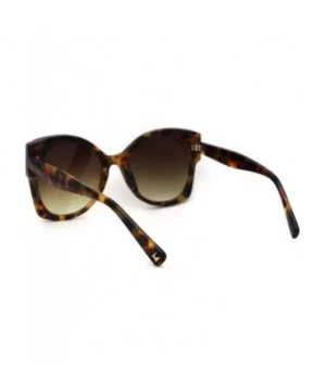 Womens Trendy Inset Lens Butterfly Horn Plastic Sunglasses - Tortoise Brown - CG196R5WDE5 $11.13 Butterfly