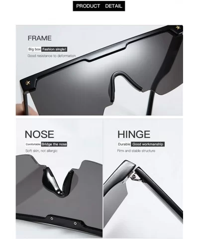 One-Piece Big Frame Sunglasses for Men and Women 2124 - Pink - CE18AN45XGH $5.60 Aviator