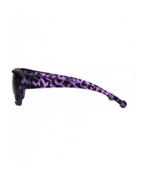 Anti-reflective Polarized Lens Fit Over Rectangular Plastic Sunglasses - Purple Tortoise - CL18LML9UYR $9.73 Rectangular