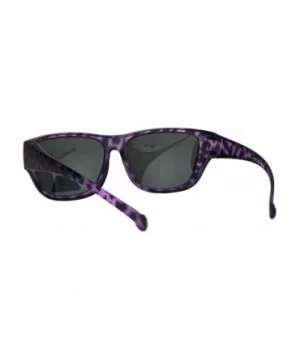 Anti-reflective Polarized Lens Fit Over Rectangular Plastic Sunglasses - Purple Tortoise - CL18LML9UYR $9.73 Rectangular