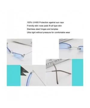 Rimless Tiny Rectangle Sunglasses Clear Colored Lens - Red - CJ199MYI5OG $9.80 Rimless