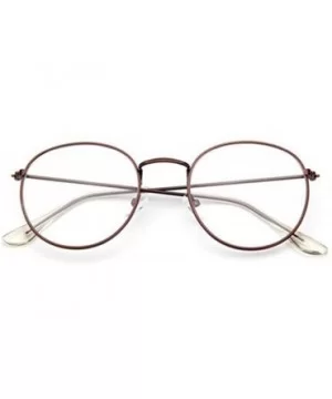 Clear lens Glasses Metal Vintage Retro Fashion Eyewear for Men and women - Brown - CP18CL28WS3 $13.03 Oval