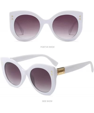 Cat Eye Sunglasses - Women Vintage Big Frame Sunglasses Ladies Man Retro Eyewear (F) - F - C518E4QAMSG $6.18 Aviator