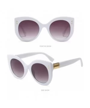 Cat Eye Sunglasses - Women Vintage Big Frame Sunglasses Ladies Man Retro Eyewear (F) - F - C518E4QAMSG $6.18 Aviator