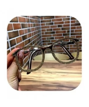 Gold Rhinestone Cat Eye Sunglasses Women Er Shades Sun Glasses Men Vintage Metal Clear Eyewear UV400 Sunglass - CK199C7TD2L $...