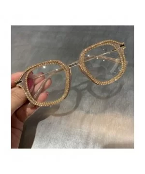 Gold Rhinestone Cat Eye Sunglasses Women Er Shades Sun Glasses Men Vintage Metal Clear Eyewear UV400 Sunglass - CK199C7TD2L $...