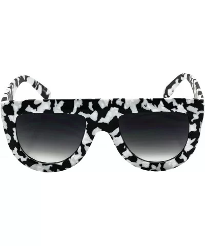 Flat Top TEARDROP Women Sunglasses Aviator Style Square Shades - Zebra / Black - CU17YX6UE8Y $6.64 Aviator