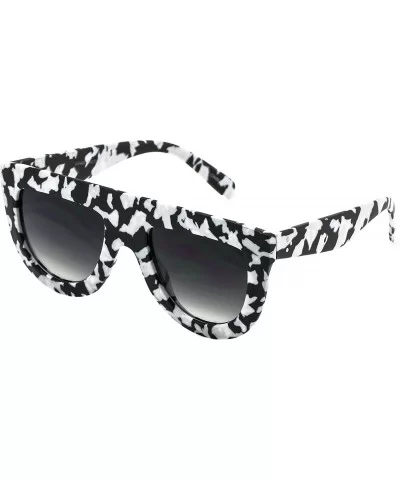 Flat Top TEARDROP Women Sunglasses Aviator Style Square Shades - Zebra / Black - CU17YX6UE8Y $6.64 Aviator