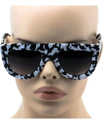 Flat Top TEARDROP Women Sunglasses Aviator Style Square Shades - Zebra / Black - CU17YX6UE8Y $6.64 Aviator