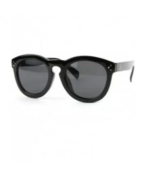 Retro Vintage Style Keyhole Round Sunglasses P2202 - Black-smoke Lens - CA126SM93EJ $10.43 Round