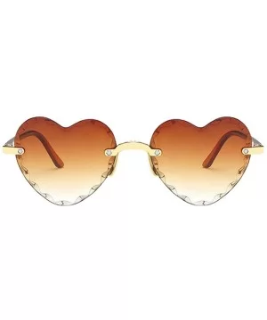 Heart Shape Sunglasses for Men Women Party Beach Holiday Rimless Sunglasses Eyewear Fashion Accessories - C - CI190L78AKY $5....