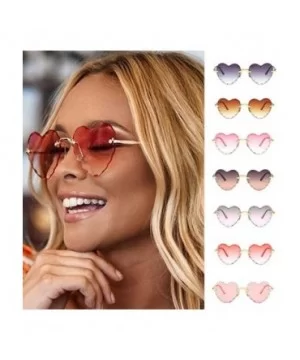 Heart Shape Sunglasses for Men Women Party Beach Holiday Rimless Sunglasses Eyewear Fashion Accessories - C - CI190L78AKY $5....