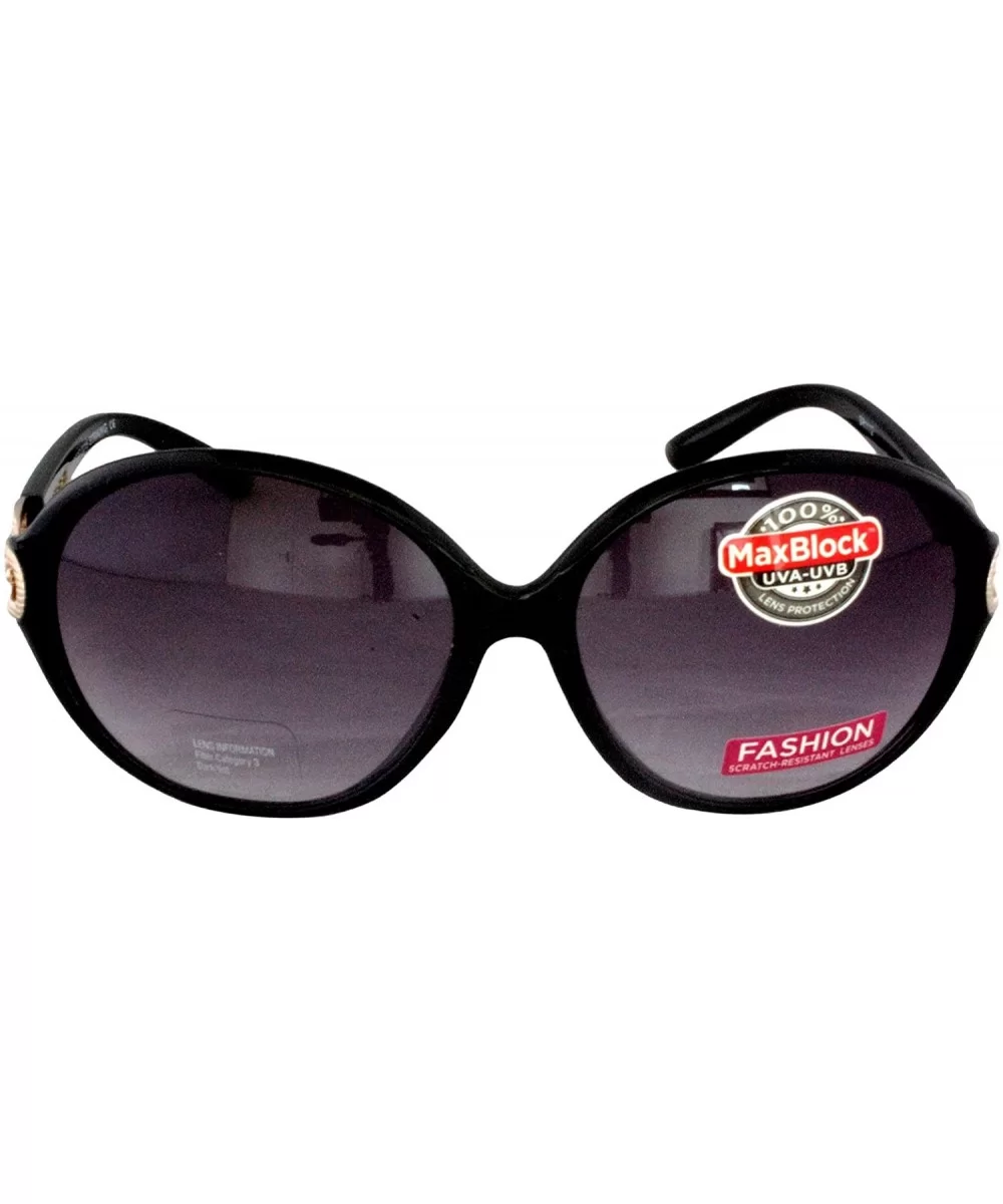 Women's Oval Butterfly Style Sunglasses Black Plastic Frame CAT 3 - CJ183U504L9 $6.22 Oval