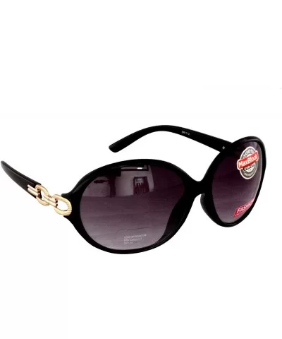 Women's Oval Butterfly Style Sunglasses Black Plastic Frame CAT 3 - CJ183U504L9 $6.22 Oval