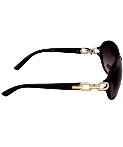 Women's Oval Butterfly Style Sunglasses Black Plastic Frame CAT 3 - CJ183U504L9 $6.22 Oval