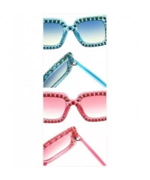 Oversized Sunglasses for Women Square Thick Frame Bling Bling Rhinestone Novelty Shades - CD18I5E20N3 $15.84 Oversized