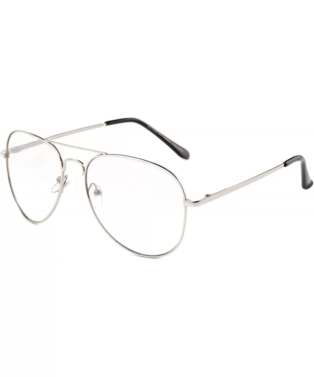 Clear Aviator Fun Costume Eye Glasses Classic Vintage Fun Props Clear Lenses Frames - CV12J6U55UV $5.89 Aviator