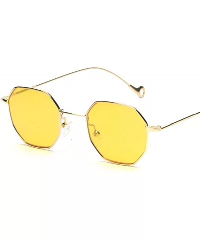 Blue Yellow Red Tinted Sunglasses Women Small Frame PolygonVintage Sun Glasses Men Retro - Clear Blue - CE198AHYX89 $33.27 Go...