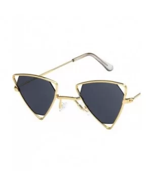 Retro Classic Trendy Stylish Sunglasses for Men Women 100% UV Protection Triangle Designer Style - Gold Grey - C518RLSWIC5 $7...