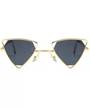 Retro Classic Trendy Stylish Sunglasses for Men Women 100% UV Protection Triangle Designer Style - Gold Grey - C518RLSWIC5 $7...