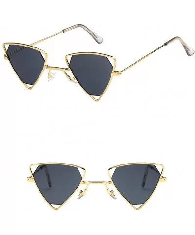 Retro Classic Trendy Stylish Sunglasses for Men Women 100% UV Protection Triangle Designer Style - Gold Grey - C518RLSWIC5 $7...