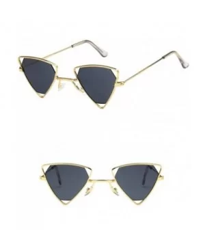 Retro Classic Trendy Stylish Sunglasses for Men Women 100% UV Protection Triangle Designer Style - Gold Grey - C518RLSWIC5 $7...