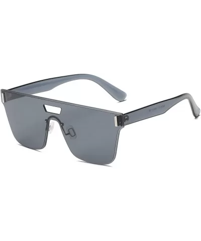 Retro Vintage Square Oversized Unisex Fashion Sunglasses - Grey - CN18IOONGD9 $7.32 Square