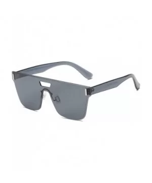 Retro Vintage Square Oversized Unisex Fashion Sunglasses - Grey - CN18IOONGD9 $7.32 Square