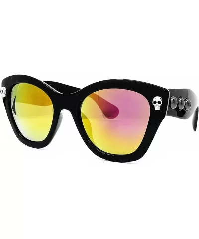 5209 Premium Oversize XXL Men Women Mirrored harley bike Style Retro Vintage Spike punk gotica Sunglasses - C918EHQOOEL $13.8...