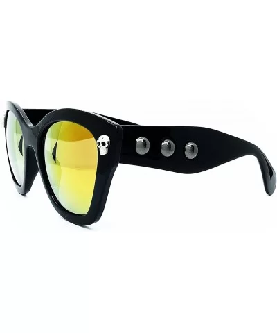 5209 Premium Oversize XXL Men Women Mirrored harley bike Style Retro Vintage Spike punk gotica Sunglasses - C918EHQOOEL $13.8...