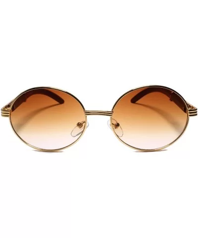 Classy Vintage Retro Style Oval Sun Glasses - Brown - CE18WE0Q662 $9.36 Oval