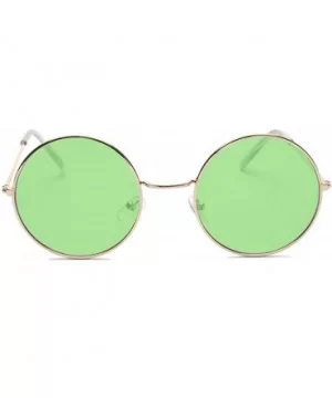 Round Small Flat Sunglasses Circle Vintage John Lennon Hippie Glasses - Dark Green - C5183N86KAM $8.82 Round