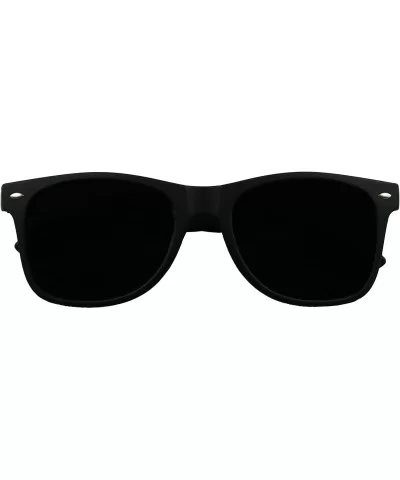 Super Dark Round Sunglasses UV400 Casual Blacked Out 80's Retro Shades - 2-pack Soft Black - CS182MQWY9N $12.49 Round