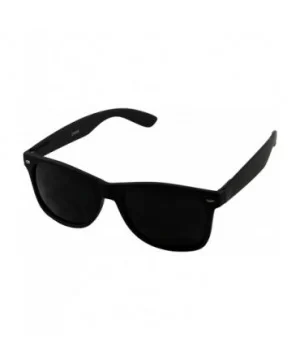 Super Dark Round Sunglasses UV400 Casual Blacked Out 80's Retro Shades - 2-pack Soft Black - CS182MQWY9N $12.49 Round