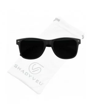 Super Dark Round Sunglasses UV400 Casual Blacked Out 80's Retro Shades - 2-pack Soft Black - CS182MQWY9N $12.49 Round