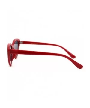 Womens Metal Stud Trim Gothic Cat Eye Plastic Sunglasses - Red Solid Black - CI18YTKT3DI $9.29 Cat Eye