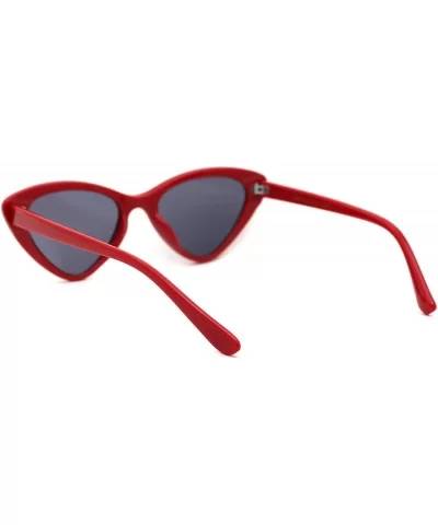 Womens Metal Stud Trim Gothic Cat Eye Plastic Sunglasses - Red Solid Black - CI18YTKT3DI $9.29 Cat Eye