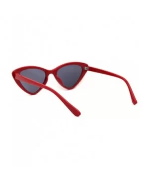 Womens Metal Stud Trim Gothic Cat Eye Plastic Sunglasses - Red Solid Black - CI18YTKT3DI $9.29 Cat Eye