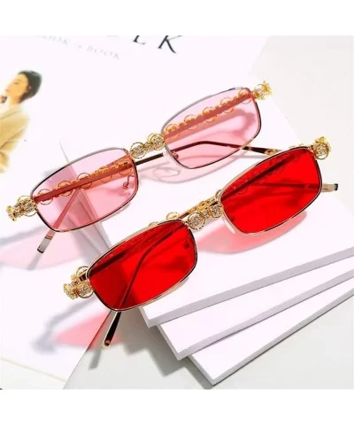 Luxury Diamond Rectangle Sunglasses Women New Designer Fashion Square Male Glasses Female Eyeglasses Clear Lens - C5198GGIUD4...