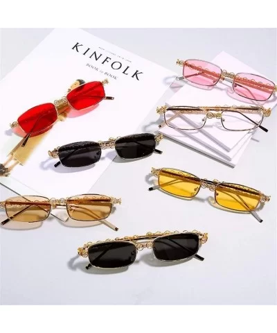 Luxury Diamond Rectangle Sunglasses Women New Designer Fashion Square Male Glasses Female Eyeglasses Clear Lens - C5198GGIUD4...