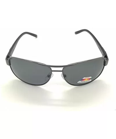 Ultra Lightweight Rectangular Polarized Sunglasses 100% UV protection with Soft Pouch Case (Black- 62) - C8185I35SI7 $6.09 Av...