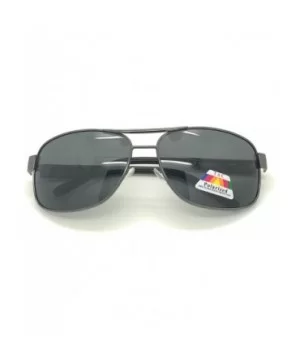 Ultra Lightweight Rectangular Polarized Sunglasses 100% UV protection with Soft Pouch Case (Black- 62) - C8185I35SI7 $6.09 Av...