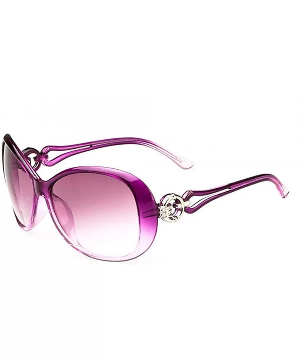 Women Fashion Oval Shape UV400 Framed Sunglasses Sunglasses - Light Purple - C519948HYN5 $14.56 Oval