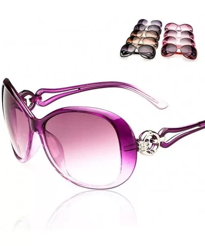 Women Fashion Oval Shape UV400 Framed Sunglasses Sunglasses - Light Purple - C519948HYN5 $14.56 Oval