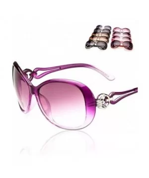 Women Fashion Oval Shape UV400 Framed Sunglasses Sunglasses - Light Purple - C519948HYN5 $14.56 Oval