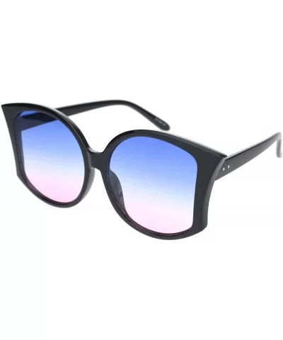 Womens Retro Vintage Style Bat Shape Designer Fashion Sunglasses - Black Blue Pink - CL18O3N0OCQ $5.98 Butterfly