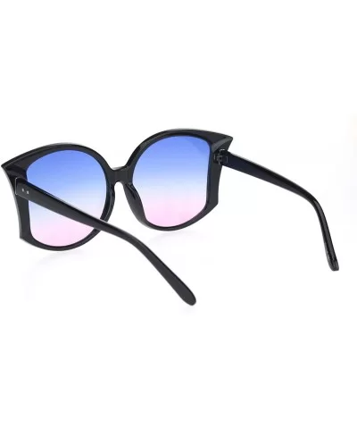 Womens Retro Vintage Style Bat Shape Designer Fashion Sunglasses - Black Blue Pink - CL18O3N0OCQ $5.98 Butterfly