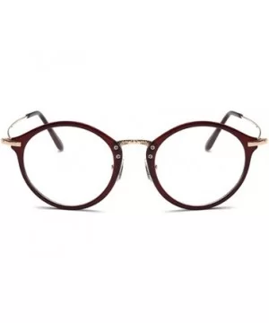 Round Frame Nearsighted Glasses Male Female metal frame resin lenses - Brown - CD18G6QZL46 $17.06 Round