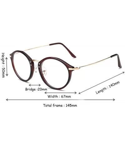 Round Frame Nearsighted Glasses Male Female metal frame resin lenses - Brown - CD18G6QZL46 $17.06 Round